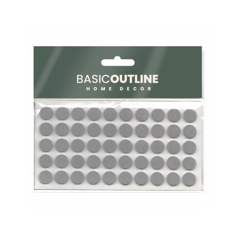 Basic Outline Cabinet Bumpers Furniture Bumpers Kitchen Cabinet Door Stoppers Sound Dampening Rubber Bumpers Made of Soft Eva Rubber for Quiet Drawer Close Anti Slam Cushion Rubber feet Pads 10 mm (50 pcs,Grey) - Image 1